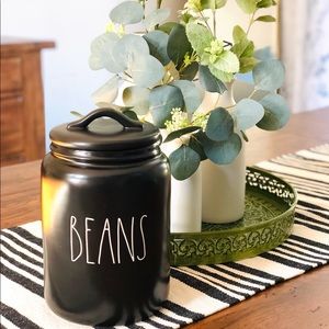 Rae Dunn Black Beans Canister NWT